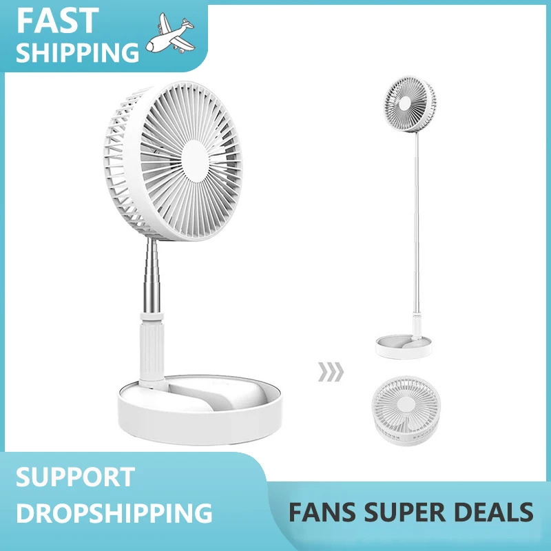 Foldable Pedestal Fan With Remote Control Portable Desk Table Fans Height Adjustable Usb Rechargeable Mini Fan Portable