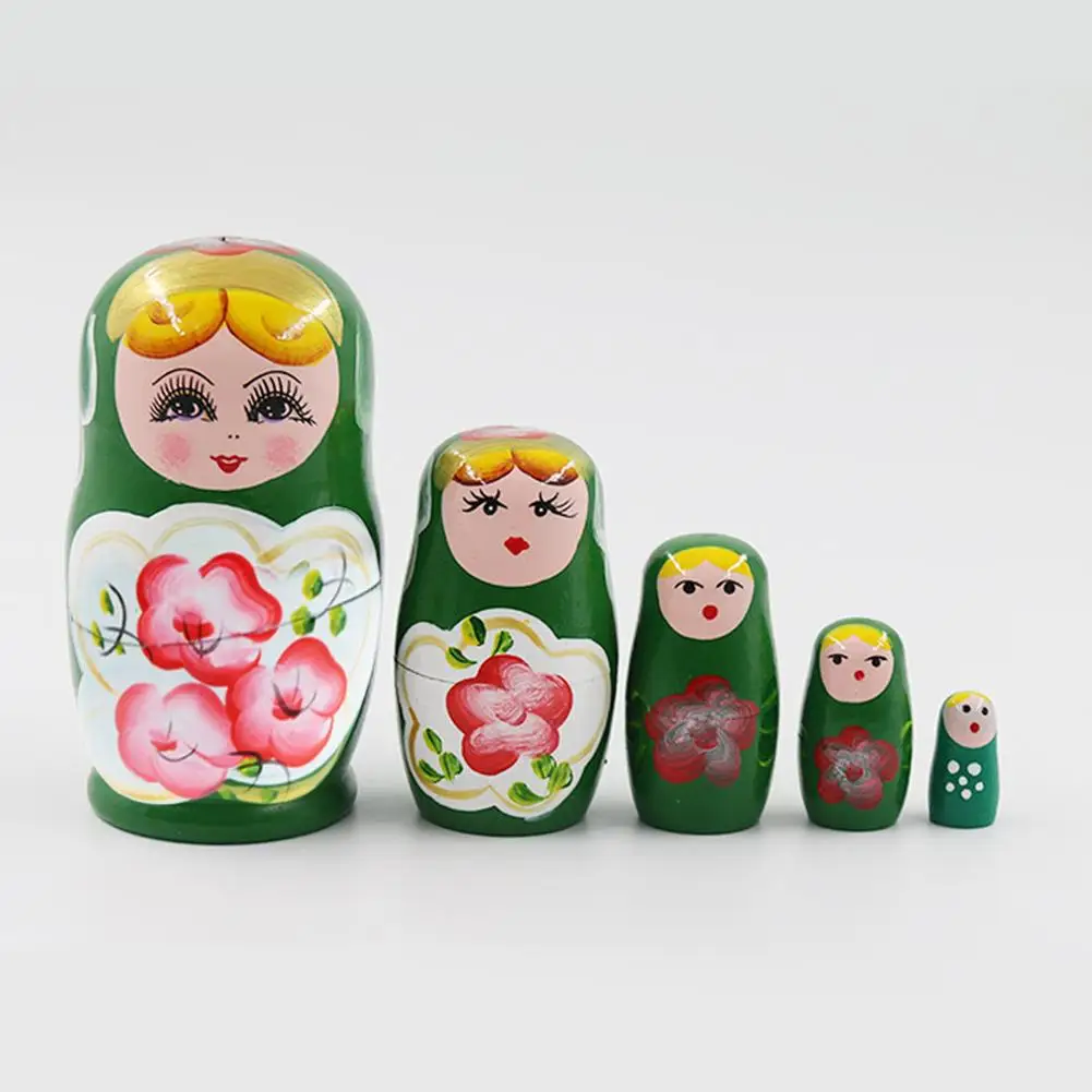 living dolls 1 Set Nesting Dolls Color Painted Russian Matryoshka Doll Handmade Crafts Russian Nesting Dolls Baby Toy Girl Doll wholesale my life dolls Dolls