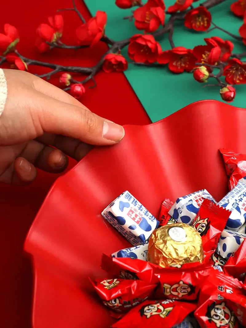 Decorative Platter for Fruit and Snack, Tray Plate for Serving Wedding, Chinese Candy Tea, Storage Style Supplies, Display Dis