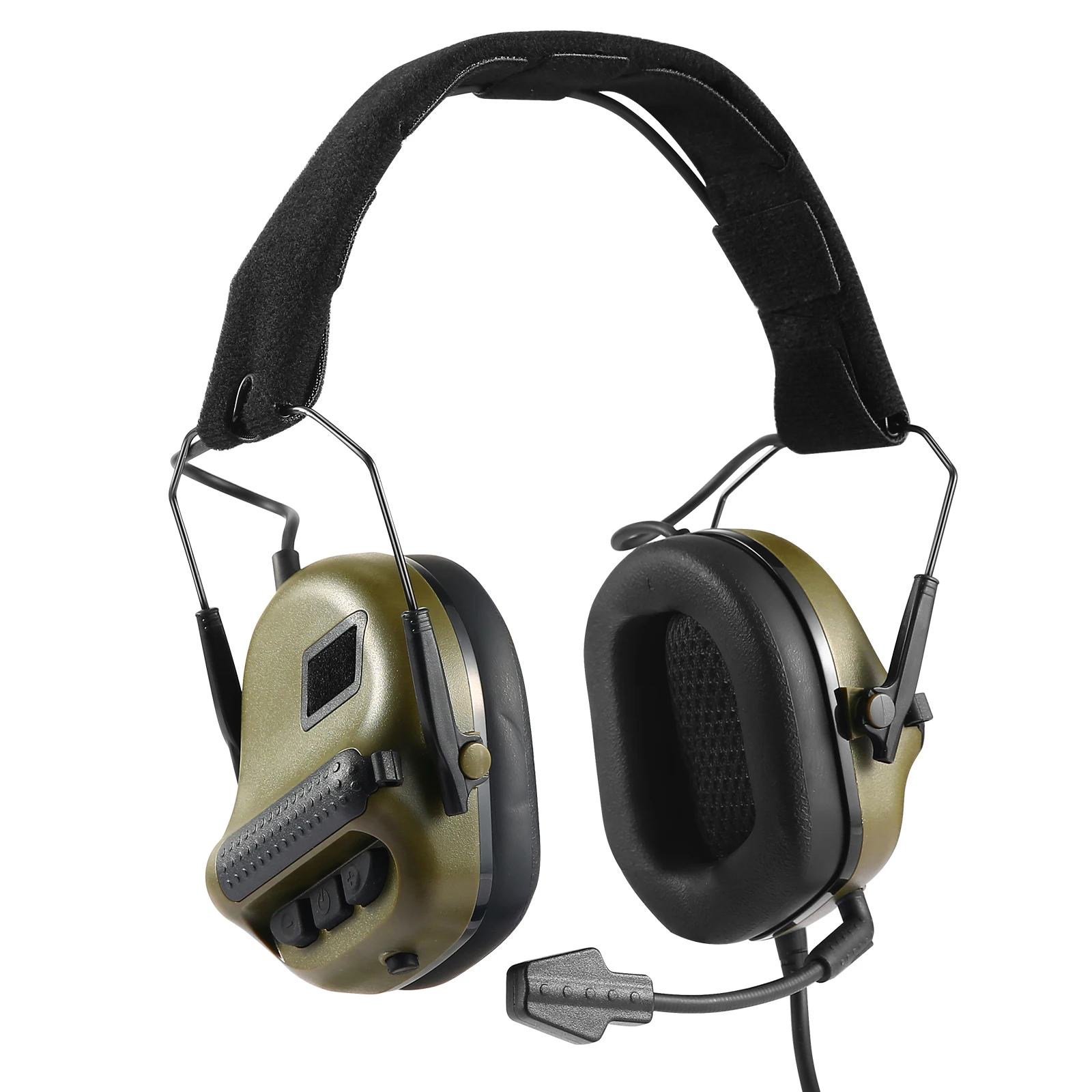AirsoftTacticalHeadsetFoldableEarmuffMicrophoneMilitaryHeadphone