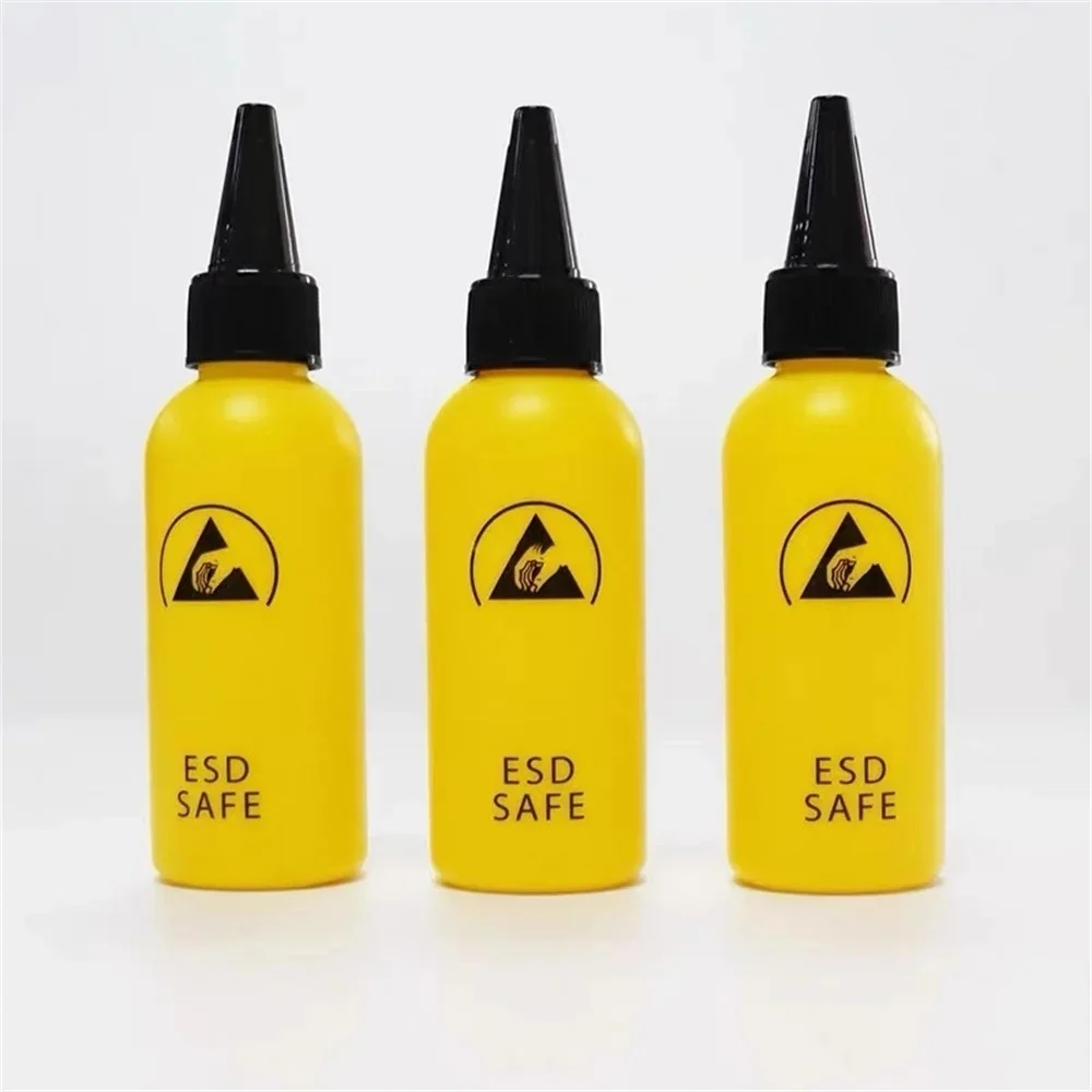 Anti-static Solvent Bottle Plastic Liquid Alcohol Bottle Rosin Washing Plate Adhesive Bottle with Dispensing Needle Repair Tool