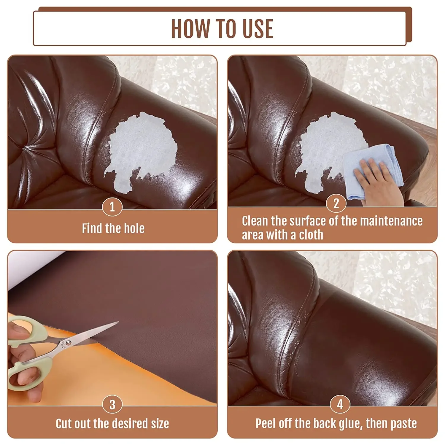 Leather Repair Tape Leather Repair Sticker Leather Repair Patch Self Adhesive Leather Sticker 100x137cm Self Adhesive Leather Repair Tape Sofa Car Seats PU Fabric Stickers