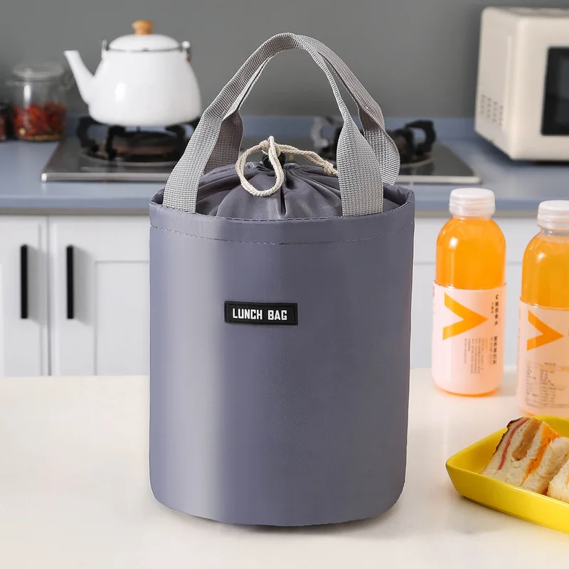 Bolsa de almuerzo con aislamiento redondo, bolsa térmica Bento Box