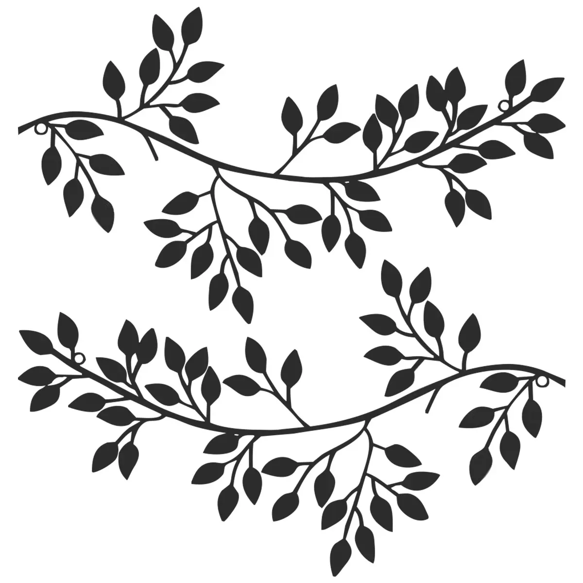 2Pcs Metal Tree Leaf Wall Décor Vine Olive Branch Leaf Wall Art Artistic Wall Hanging Sign Decorative Wall Sculpture Sturdy Home 2