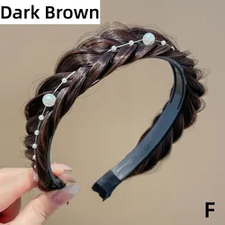 Bohemian Twist Braided Headband for Women - Synthetic Fashion Hair Accessory (F Dark Brown)