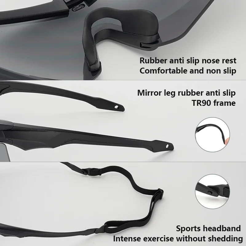 Goggles polarisés tactiques 3 lentilles pour pêche sportive - Protection vent et poussière optimale