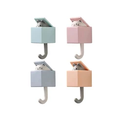 Cat - Themed Wall Hook Key Holder - Cartoon Style Decorative Keychain Hanger and Home Decor Hook - As show (4Pcs)