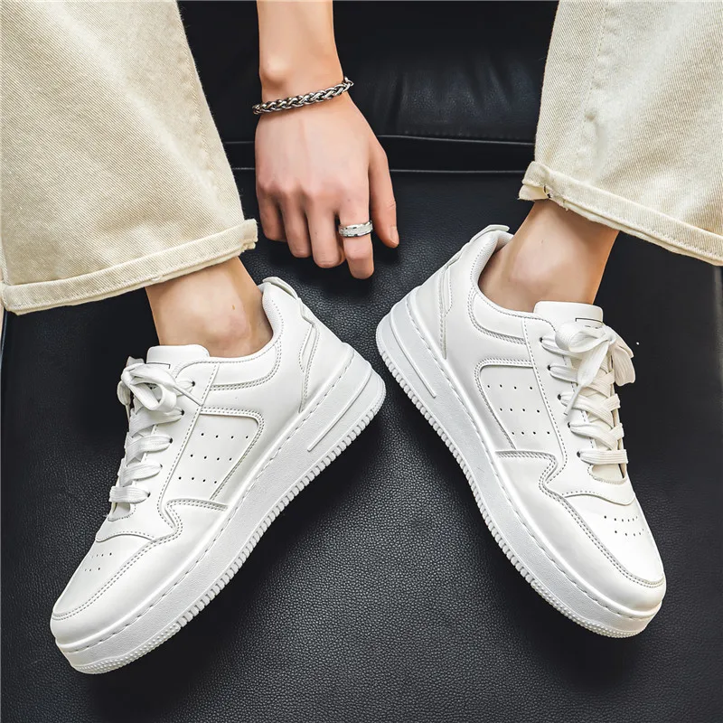 2024 Breathable Fashion Genuine Leather Men's Non-Slip Wear-Resistant Sports Shoes Women's Comfortable Flat Couple Shoes