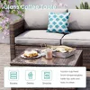 5-Piece Outdoor Sectional Furniture, Outdoor Furniture Set w Grey Cushions,Wicker Patio Furniture Patio Conversation Sets Wicker 5