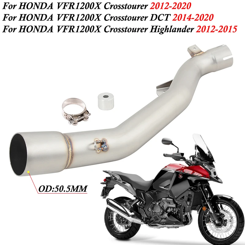 

Slip On For Honda VFR1200X Crosstourer DCT Highlander 2012-2020 Motorcycle Exhaust Escape Tube Stainless Link Pipe 51mm Muffler