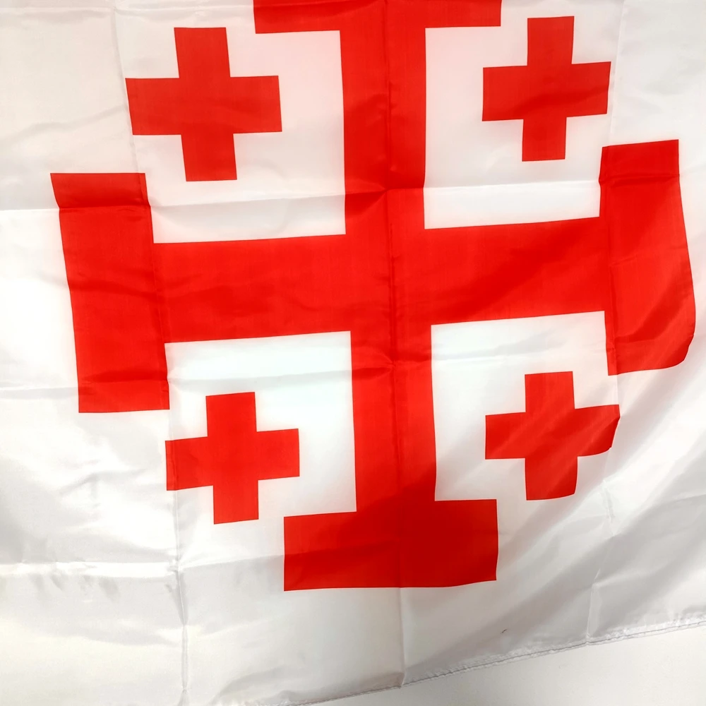 Banner mit Jerusalem-Kreuz-Flagge, Innen- und Außendekoration, große Flagge für Feier, 90 x 150 cm – Detail 2