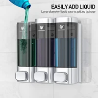 Liquid Soap Dispenser Pump Dispenser Wall Mount 320ML*3 Clear Bottle Dispenser for Kitchen Sink Bathroom Shower Gel Shampoo 2