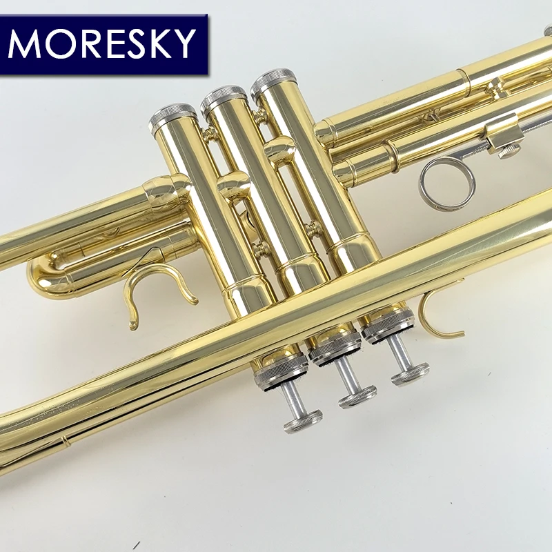 MORESKY Trumpet Bb Flat Brass Gold-painted Musical Instrument MTR-101