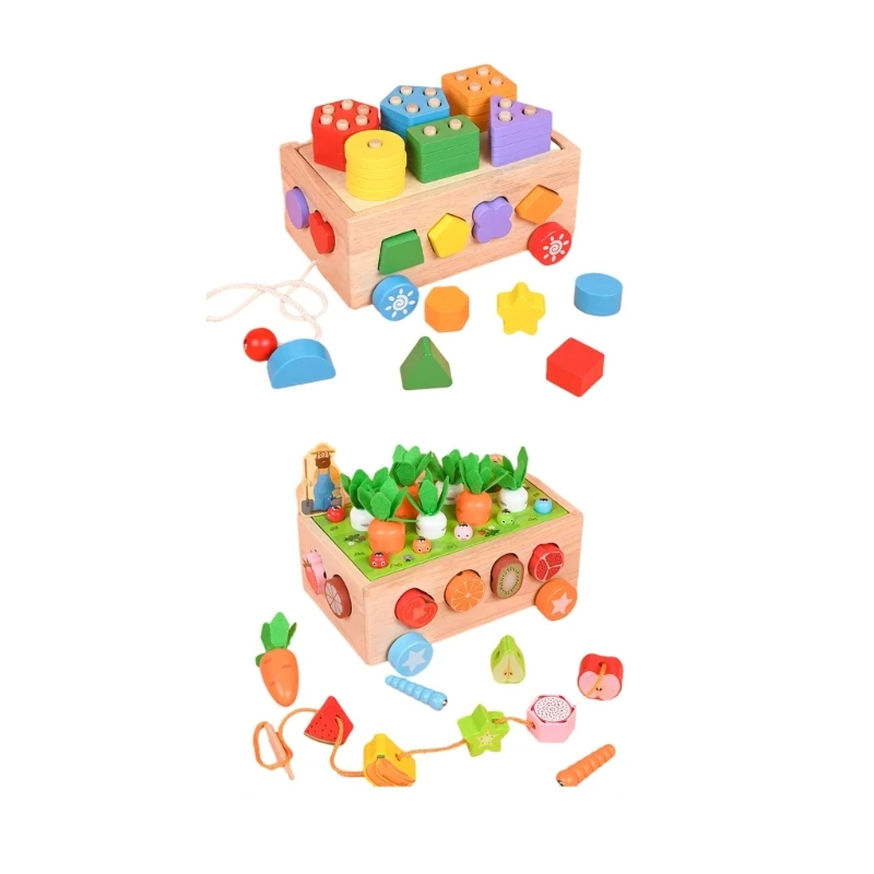 

Realistic Carrot Farm Toy Wooden Shape Cognitive Puzzle Toy Montessori Toddler Fine Motor Training Learning Activity Toy