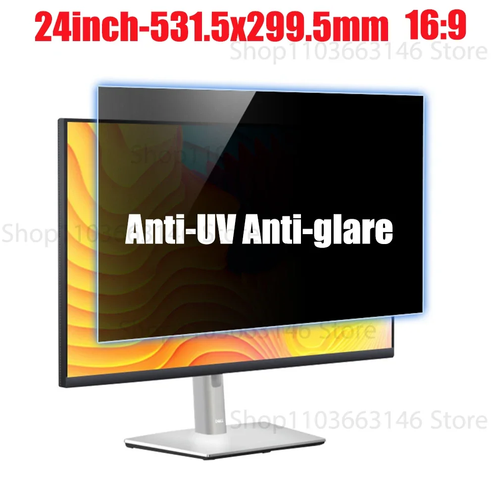 

Privacy Screen Filter Reversible High-transmittance 30 Invisible Anti-UV Anti-glare Film for 24'' Monitor 16:9 Aspect Ratio