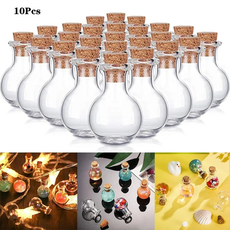 10 Pack Mini Glass Bottle Clear Drift Wishing With Cork Fragrance For Party Birthday |