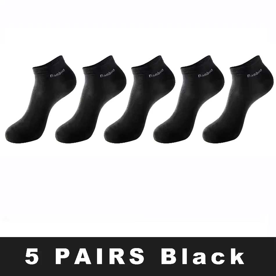 5/10/15 Pairs Men's Bamboo Fiber Socks Short High Quality New Casual Breatheable Anti-Bacterial Man Ankle Socks Men Size 38-45