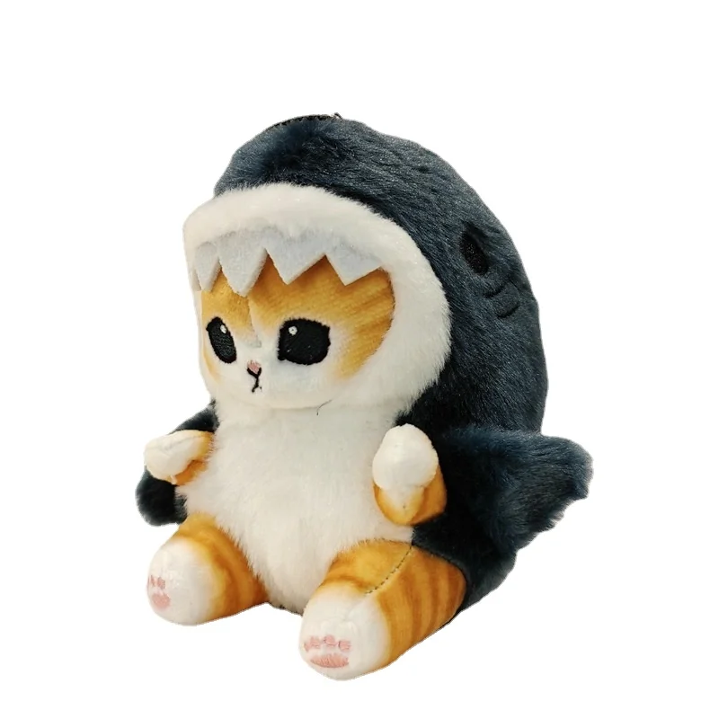 

33cm Cute Seal Shark Cat Fried Shrimp Cat Plush Dolls Pendant Room Car Decoration Toys Birthday Gifts Girls Free Shipping Items