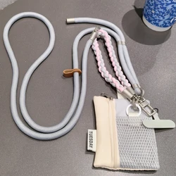 Outdoor Multi - Functional Adjustable Cross - Body & Neck - Wearing Mobile Phone Lanyard (Grey and bag)