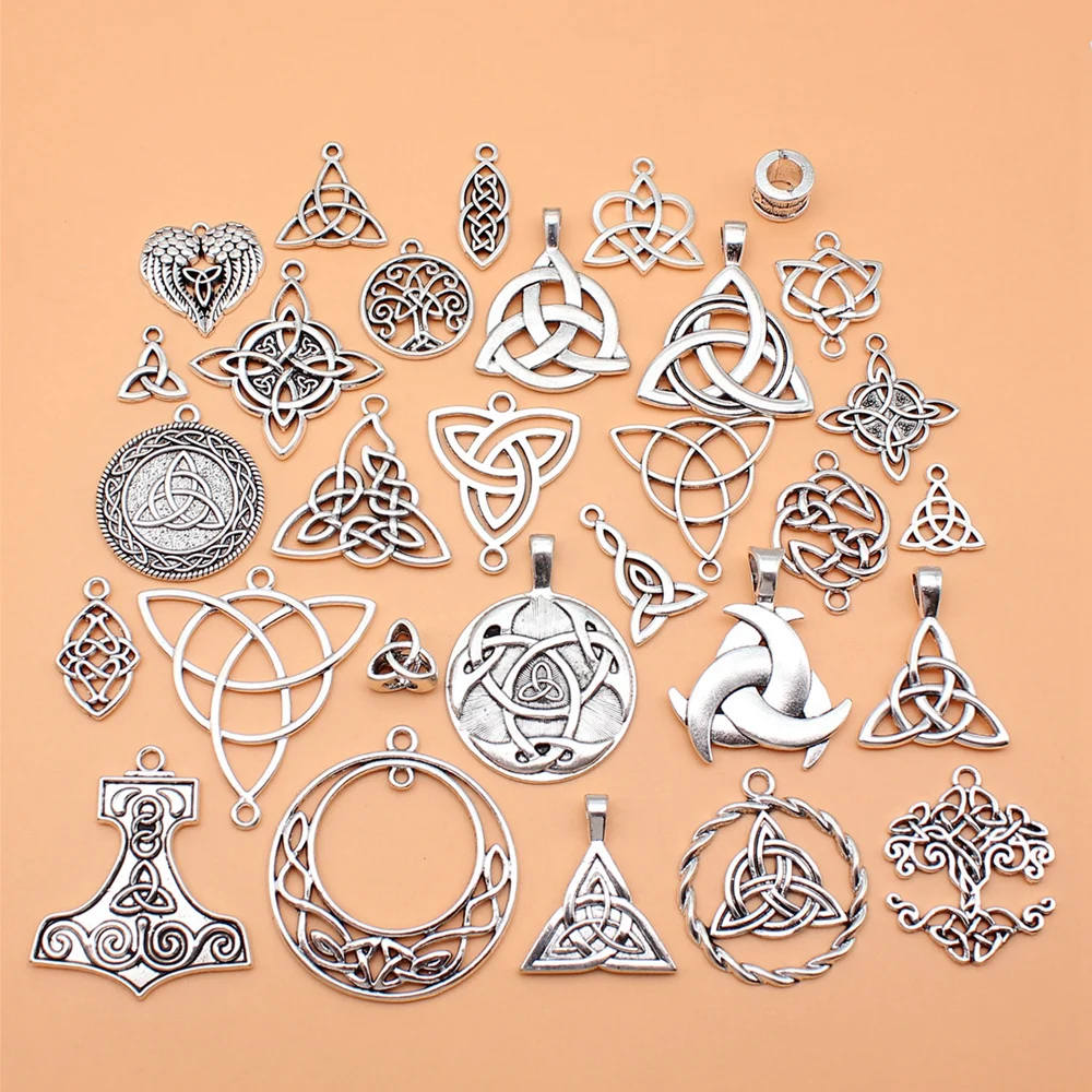 30pcssetTriquetraKnotCharmsForJewelryMakingPendantDiyCrafts