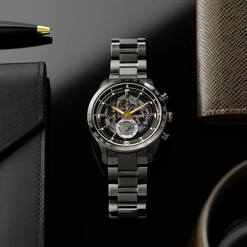 Citizen Back of The Moon Men's Watch Luxury Stainless Steel Quartz Watch Calendar Luminous Clock Men's Business Casual Watch