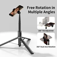 Koloobo 67'' Automatic Phone Tripod Auto Pop Open Stand 360° Rotatable Selfie Stick with Remote Control for iPhone Android - Image 5