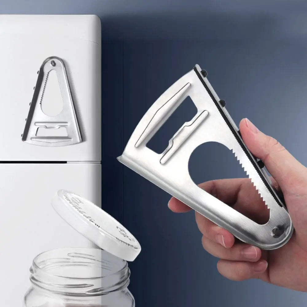 Portable Non-slip Screw Can Opener Universal Jar Opener Stainless Steel Bottle Jam
