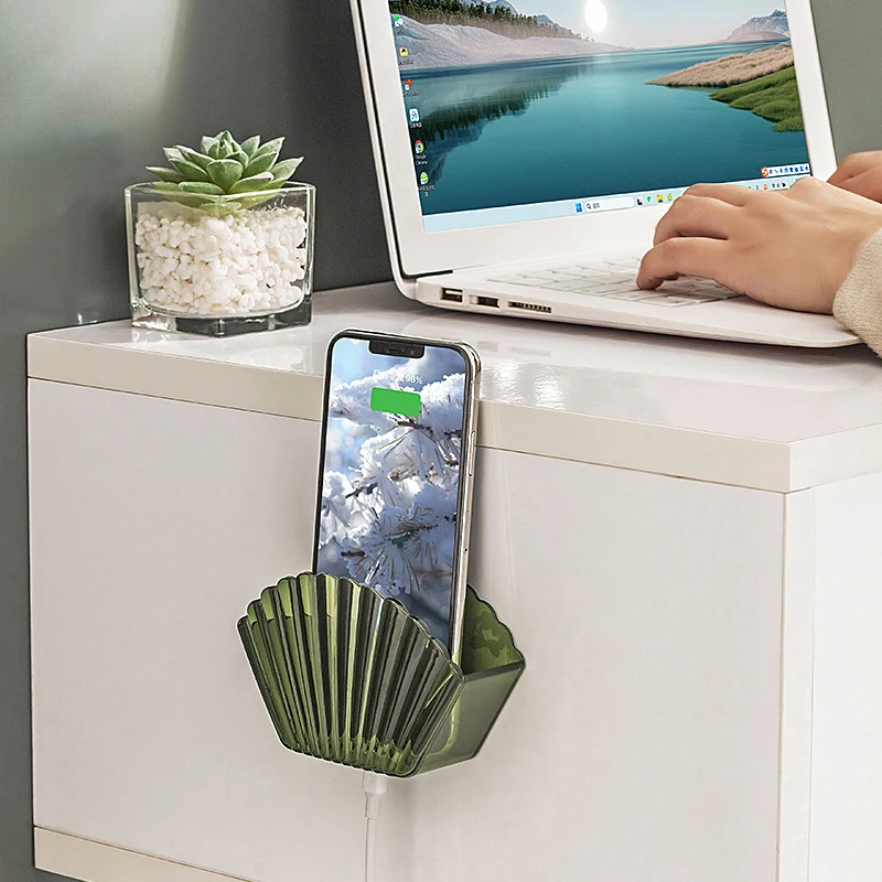 Bathroom Bathroom Perforation-free Wall Mounted Multi-functional Shell Storage Box Remote Control Cosmetics Storage Box 3