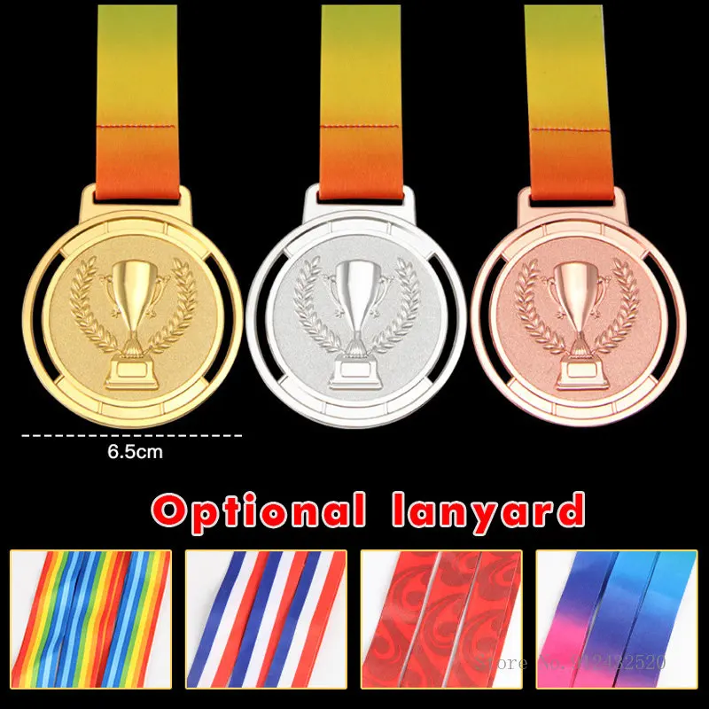 

10pcs Customized badminton marathon trophy wheat ear medal gold, silver bronze honor student sports competition medal souvenirs