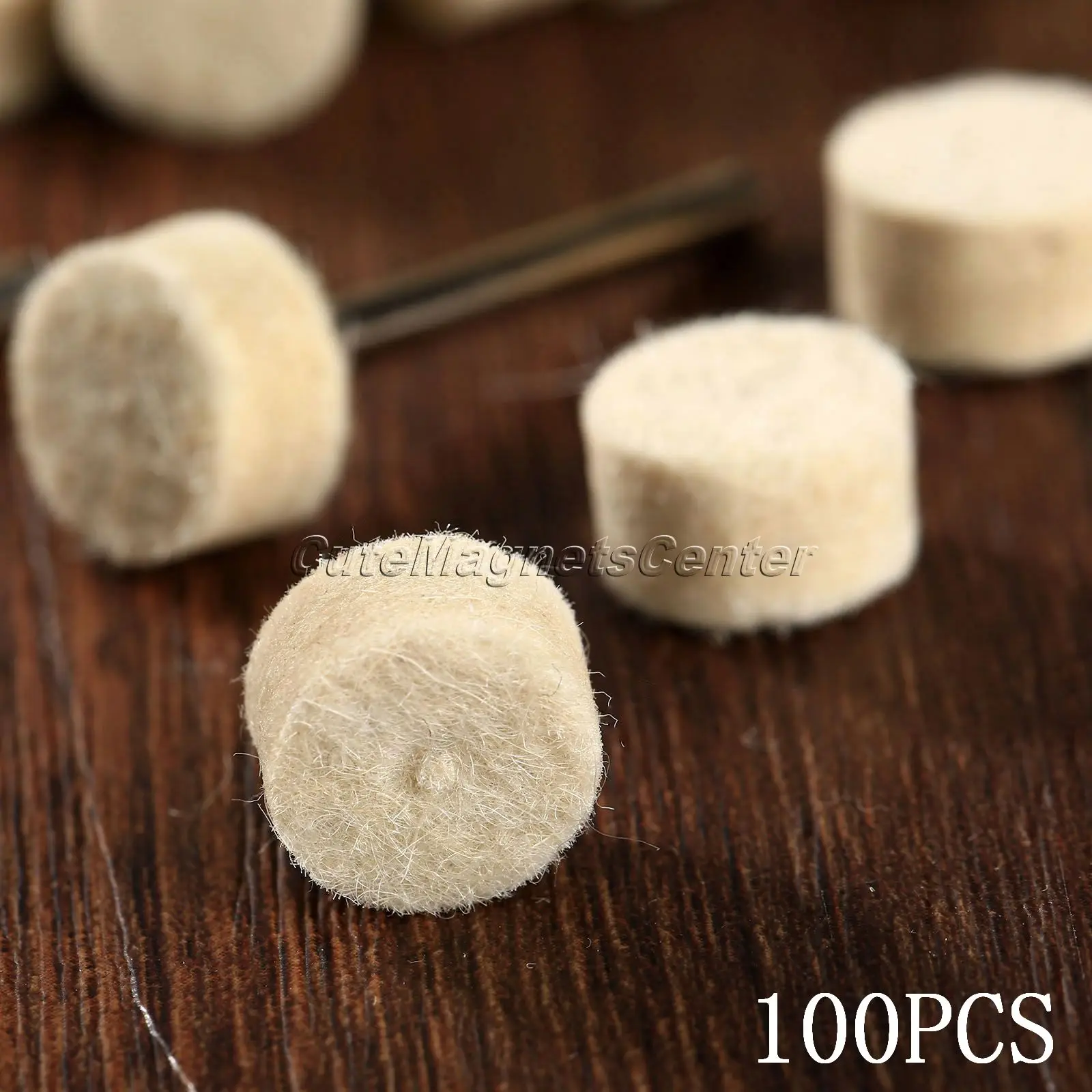 100Ps/Set Car Cleaning Tools 13x8mm Paint Care Wool Felt Polishing Buffing Round Wheel+ 4Ps Shank for Auto Wash Clean Dremel Kit