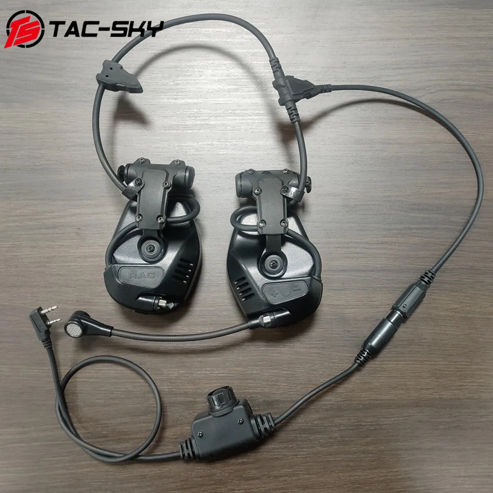 TS TAC-SKY Tactical Headset RAC Helmet Rail Mount ARC Silicone Version Civilian Headset Compatible with Civilian PTT Adapter