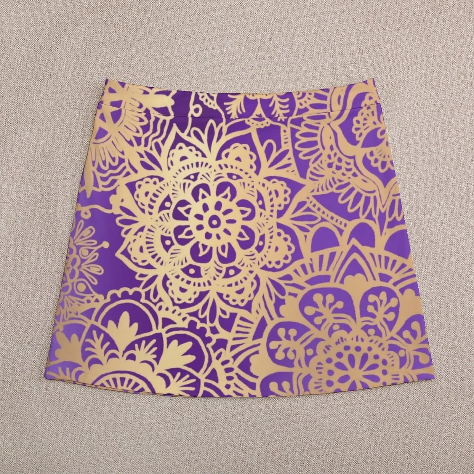 Purple and Gold Mandala Pattern Mini Skirt Women's summer skirt kawaii clothes 90s aesthetic korean style women clothing
