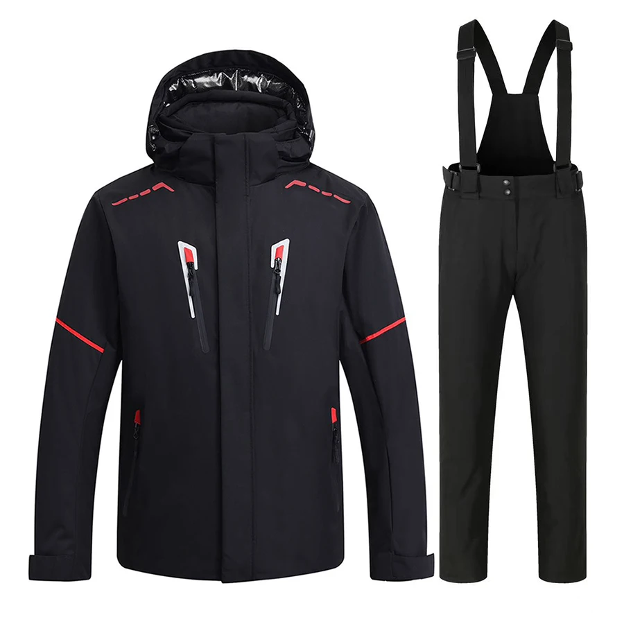 High Quality Ski Suit Winter Outdoor Thermal Ski Jacket and Baggy Snow Pants Waterproof Winter Clothes Men's Snowboarding Suit