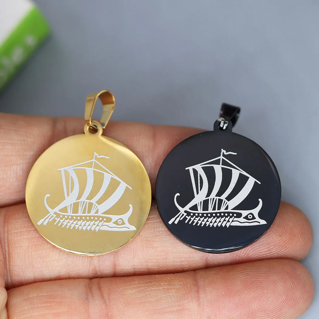 

2pcs Plain Sailing Stainless Steel Pendant Charms for Jewelry Making Black Color Punk Jewelry As Right As Rain Decor Accessories