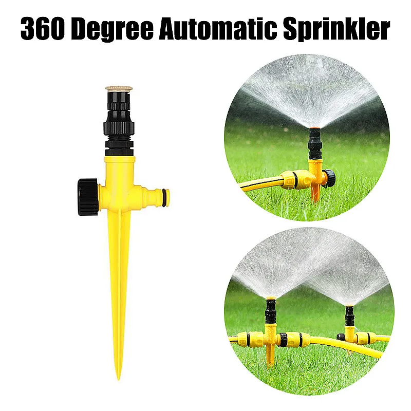 360 Degree Automatic Sprinklers Adjustable Spray Nozzles for Garden Lawn Rotating Watering System Agriculture Irrigation Tool