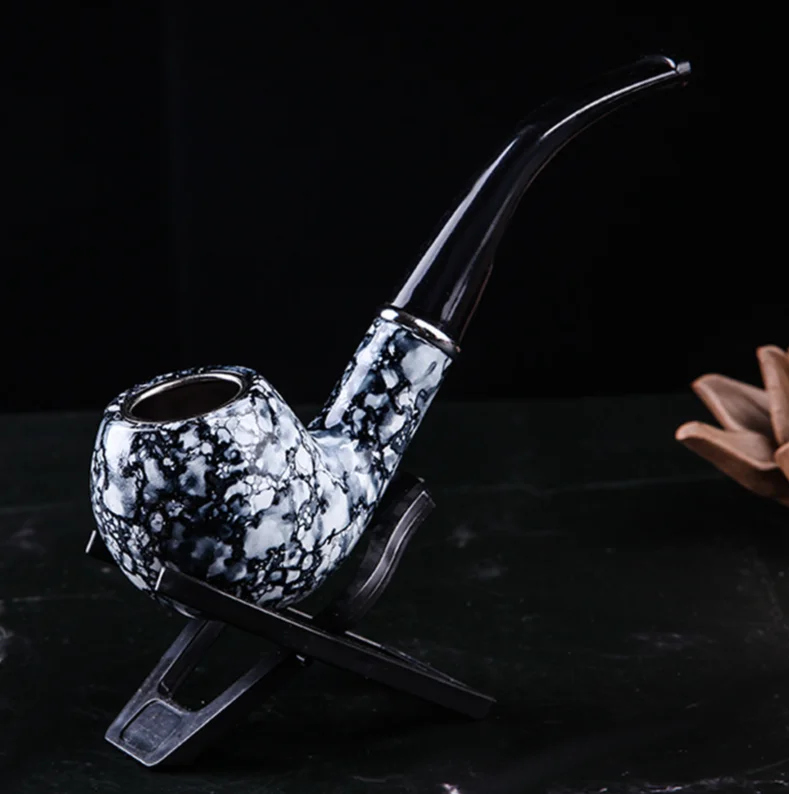 

Stone wood pipe hand cut tobacco pipe 9MM filter solid wood pipe cut tobacco