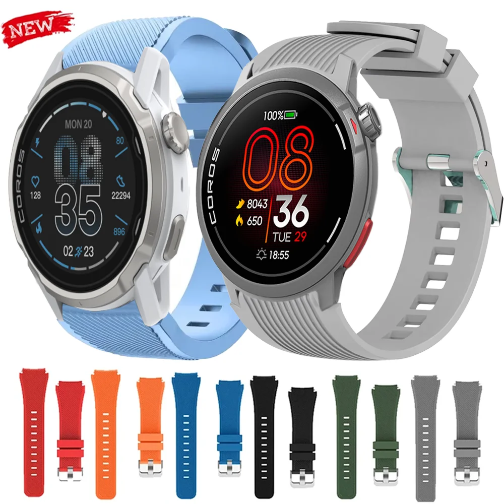 Silicone Strap - 22mm Adjustable Sports Wristband in Ocean Race Design