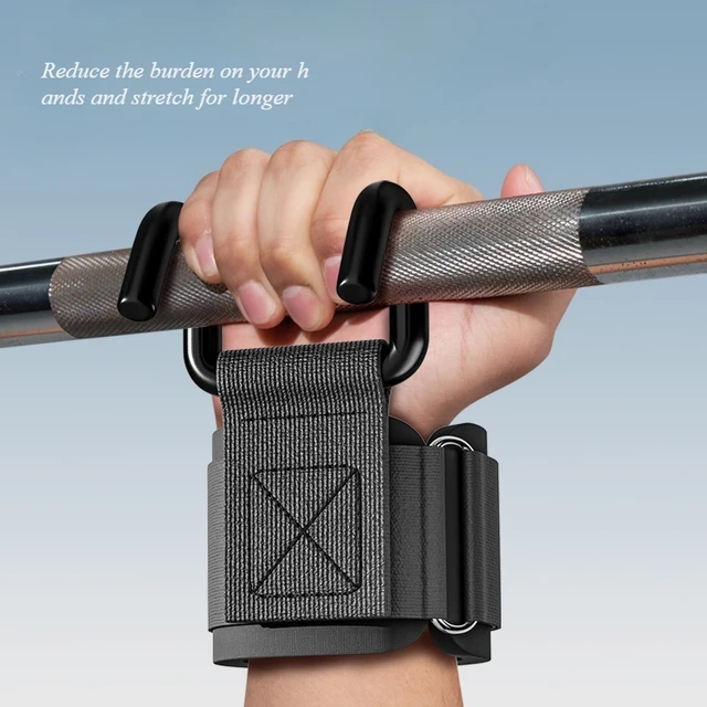 1PC Weight Lifting Hook Grips with Wrist Wraps Gym Hand-Bar Wrist Strap  Fitness Hook Weight Strap Pull-Ups Power Lift Gloves 3