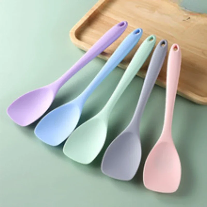 Hanging Silicone Rice Spoon Kitchen Ladle Non-stick Saucepan Electric Rice Cooker Cooking Scoop with Holes Household Items silicone kitchen utensils silicone cooking spoon cooking scoop
