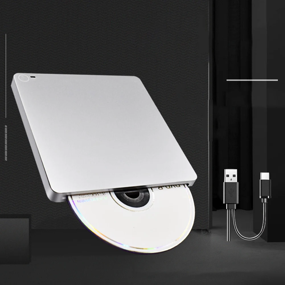 CD DVD 버너 듀얼 포트 슬롯 로딩, USB3.0, C타입 외장 모바일 광학 드라이브
