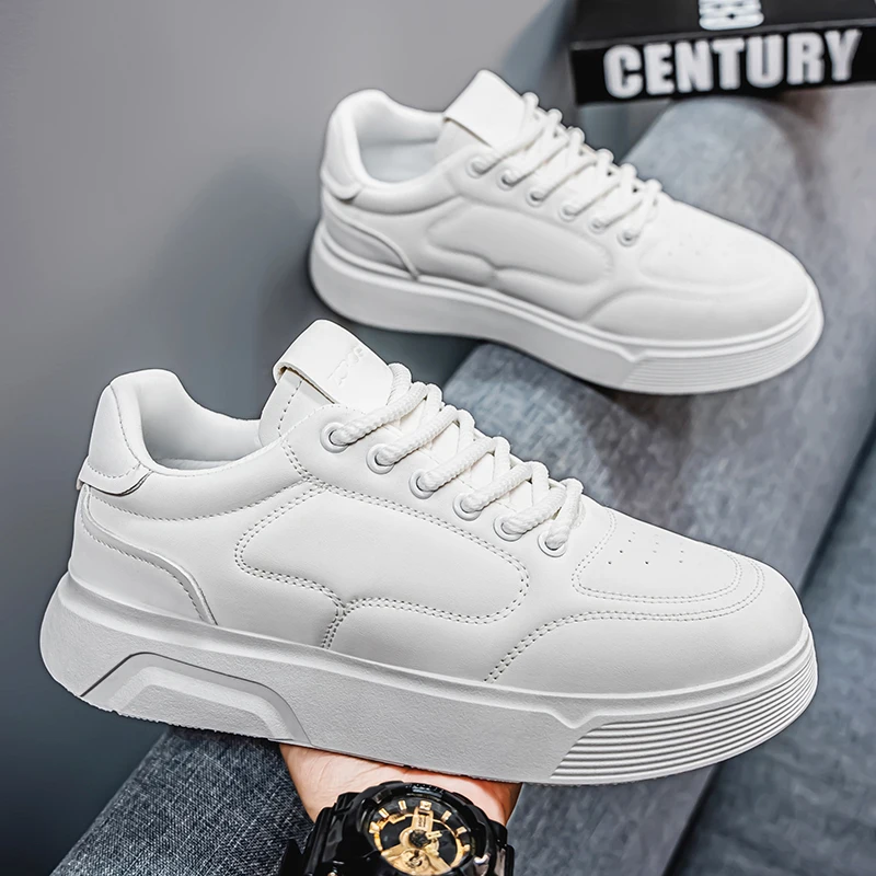 Men's shoes 2025 new niche black breathable casual board shoes men's thick soles increase all fashion sneakers spring 2