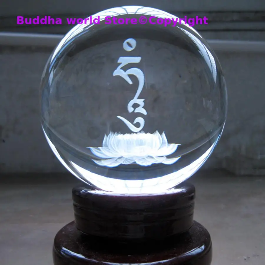 

Wholesale Buddhist supplies HOME Altar SHOP buddha bless Efficacious Mantra Om Mani Padme Hum Crystal ball protective talisman