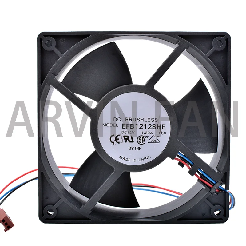 

Brand New Original EFB1212SHE 12cm 120mm Fan 12038 DC 12V 1.20A Double Ball Bearing 3pin Air Volume Server Cooling Fan