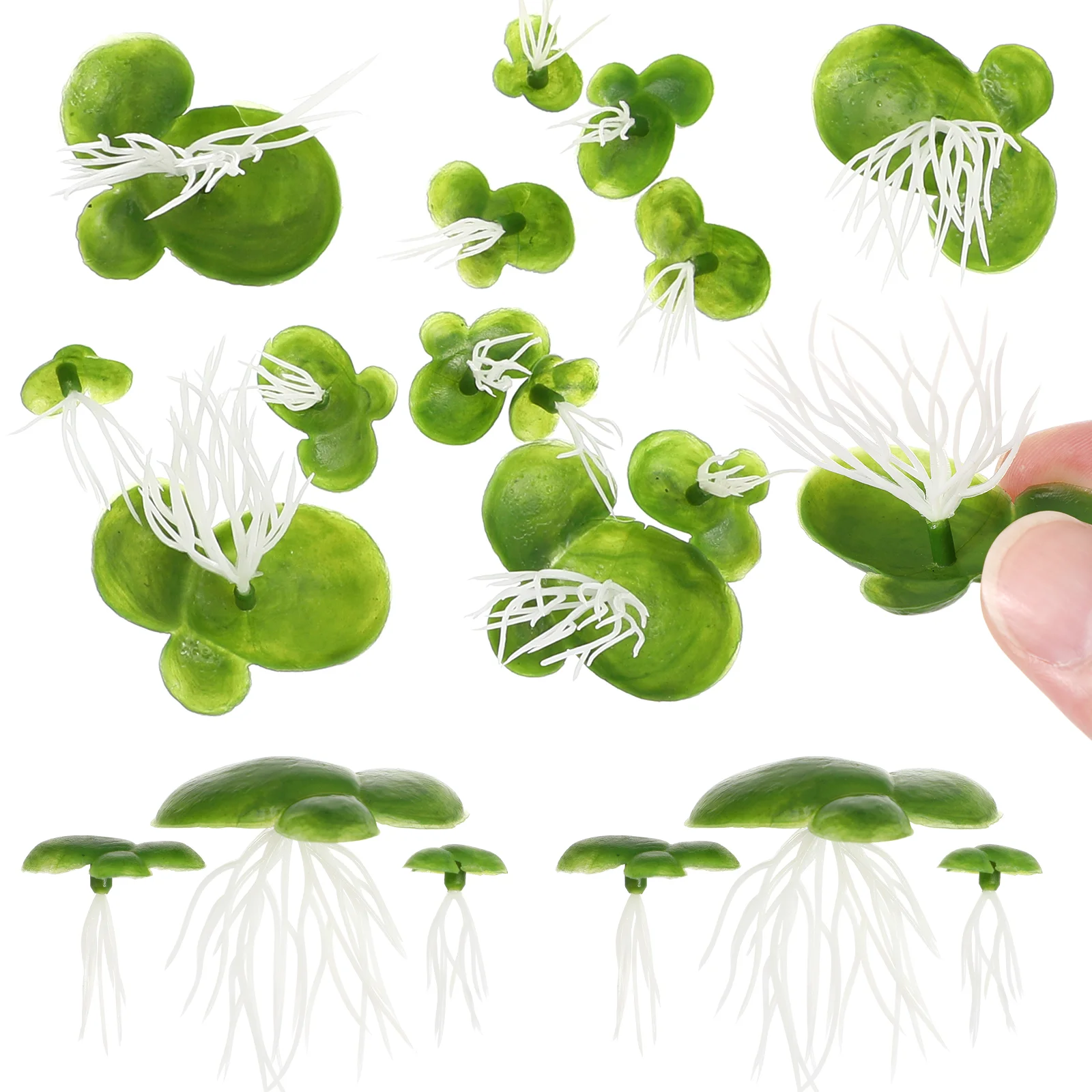 2 Packs/36PCS Artificial Plant Duckweed Plants Fish Tank Grass Aquarium Fake for Realistic Leaf