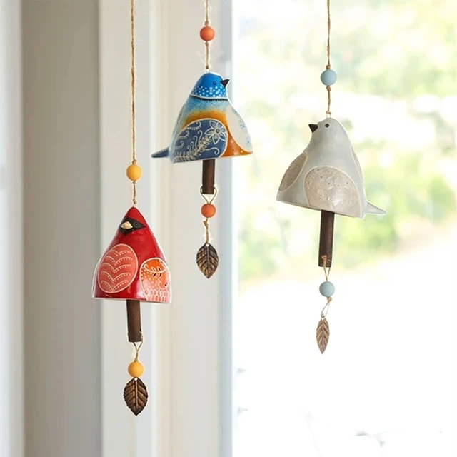 Carillon éolien en forme d'oiseau, pour porte, fenêtre murale, sonnette  suspendue, ornements Vintage, décoration de