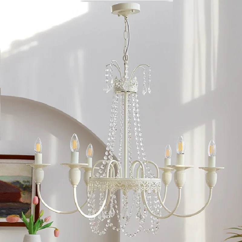 

French Retro Chandelier, Living Room, Crystal Lamp, American Country Candle Lamp, Villa, Restaurant Lamp, Girl's Bedroom Lamp
