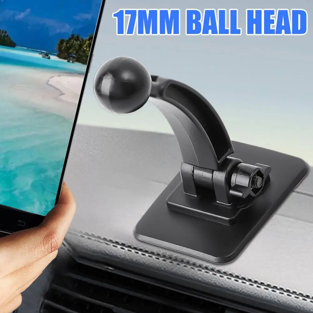 

17mm Ball Head Sticky Adjustable Bracket For Car Dashboard ABS Black Bracket Mount Base Auto Interior Accessories E8J5