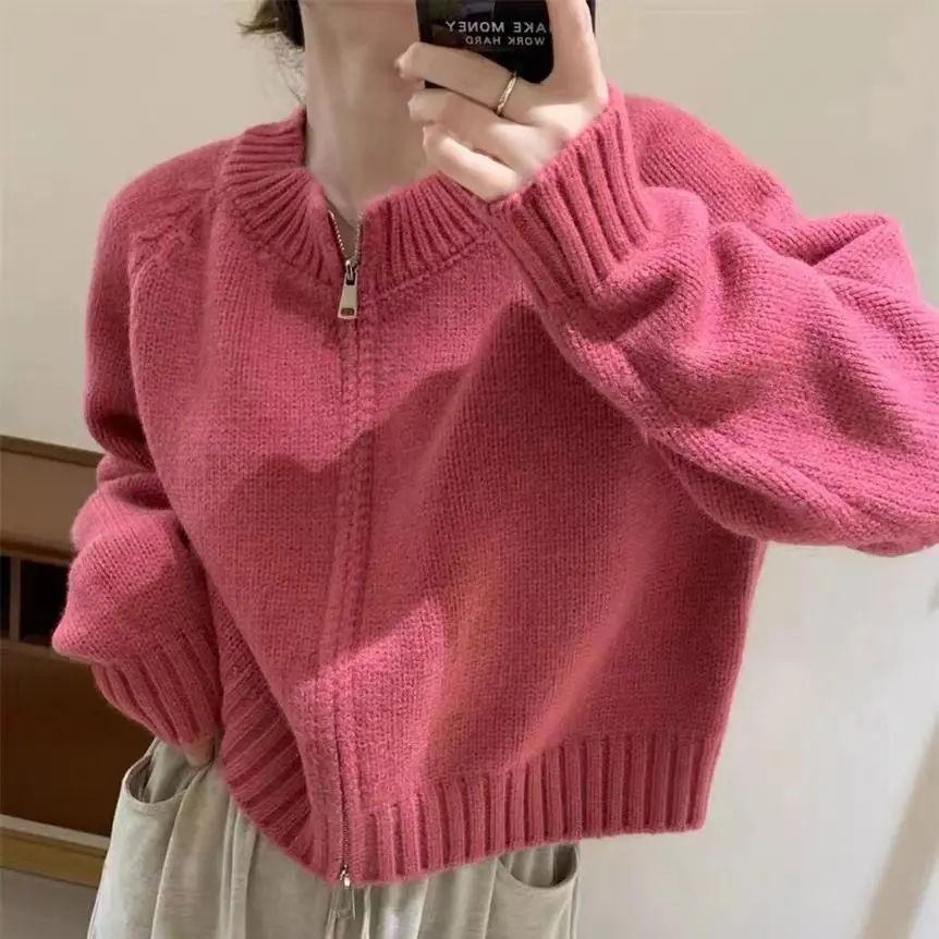 

Autumn soft and waxy short sweater jacket for women 2023 autumn and winter new style outer wear fashionable knitted cardigan top