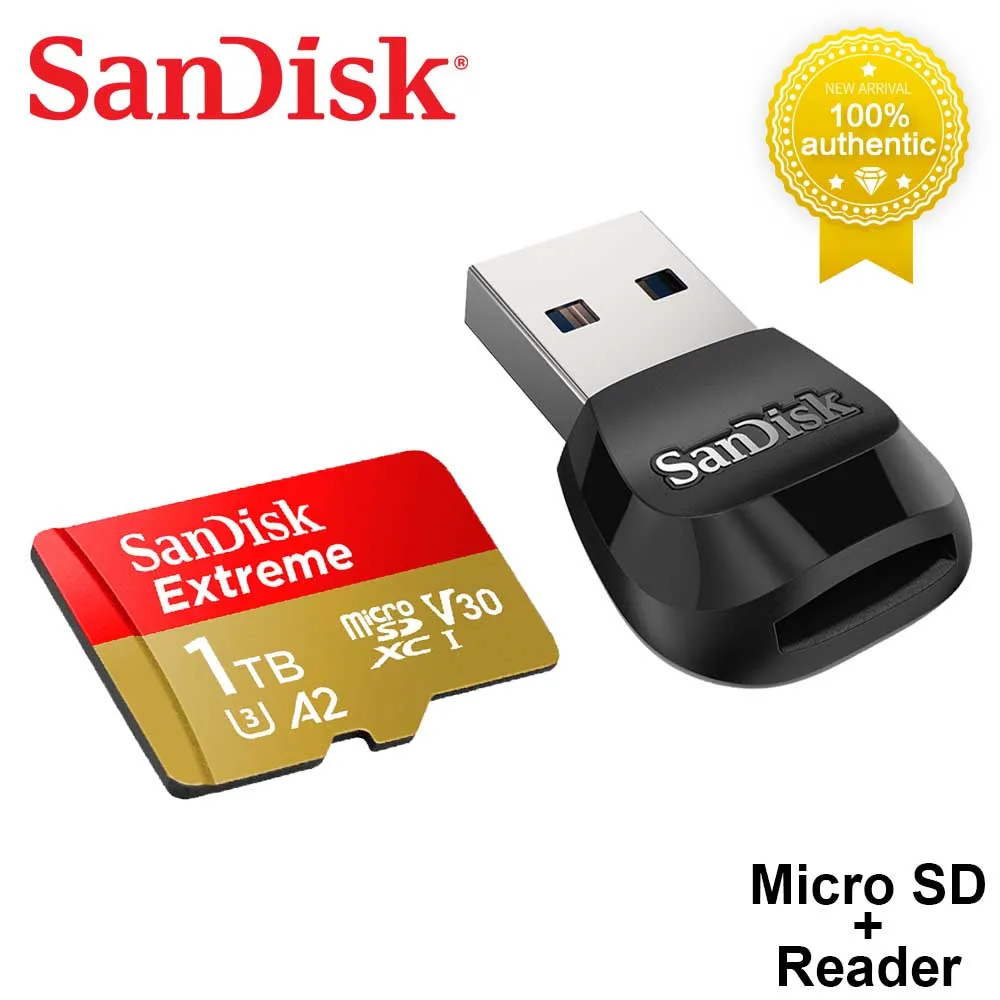 SanDisk A2 Extreme Micro SD Card MobileMate USB 3.0 microSD Card Reader Memory Cards C10, U3, V30, 4K TF Card for Camera Drone 