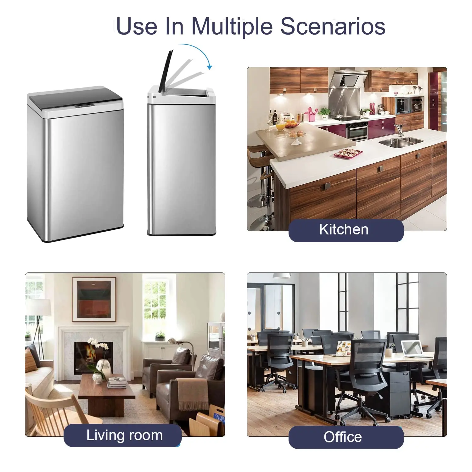 13.2 Gallon Touchless Sensor Trash Can 6